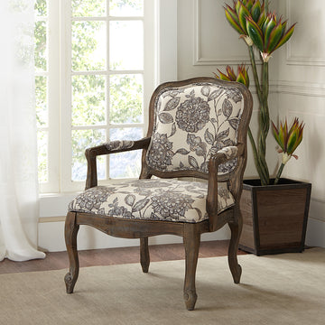 Camel Back Exposed Wood Chair Multi Polyester