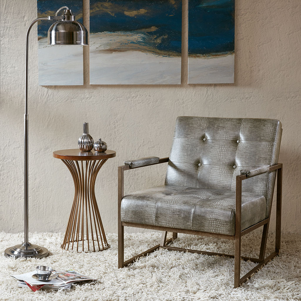Lounge Chair Grey Metal