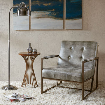 Lounge Chair Grey Metal