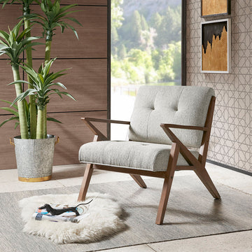 Lounge Chair Light Grey Polyester