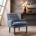 Mid Century Accent Chair Blue Polyester