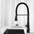 Kitchen Faucet With Pull Down Sprayer Matte Black Stainless Steel