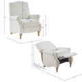 Push Back Recliner Ivory Polyester