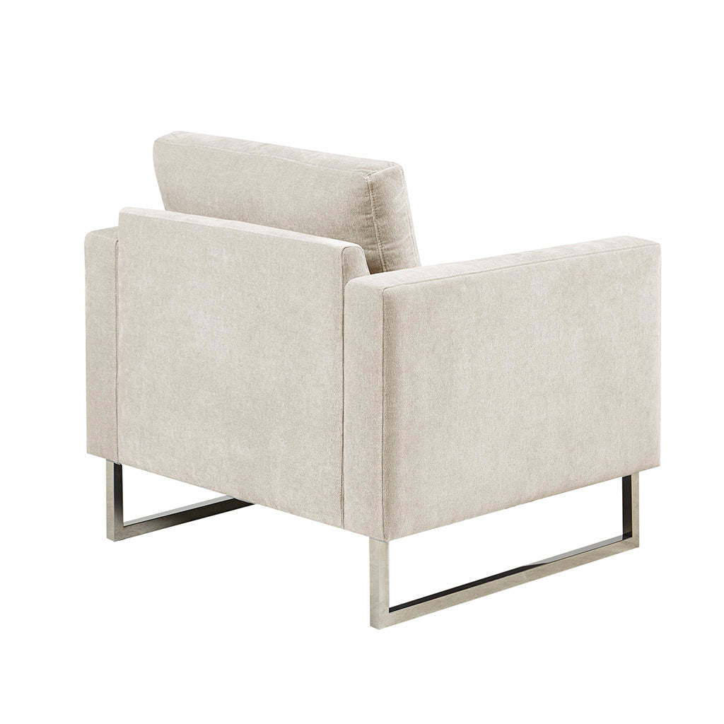 Accent Chair Ivory Polyester