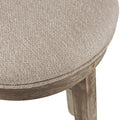 Backless Bar Stool With Swivel Seat Light Grey Polyester