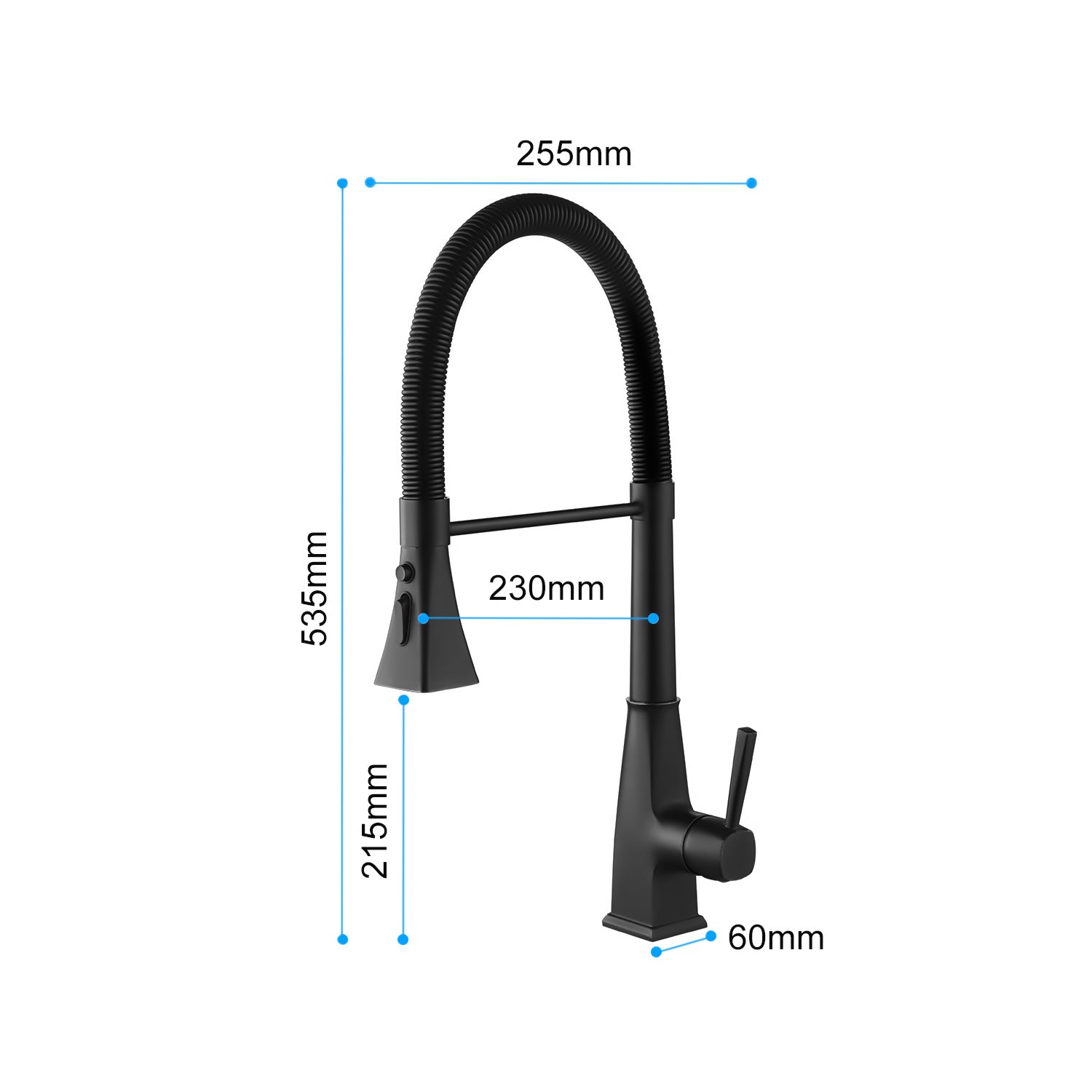 Kitchen Faucet With Pull Down Sprayer Matte Black Stainless Steel