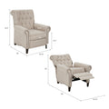 Aidan Push Back Recliner Cream Solid Wood