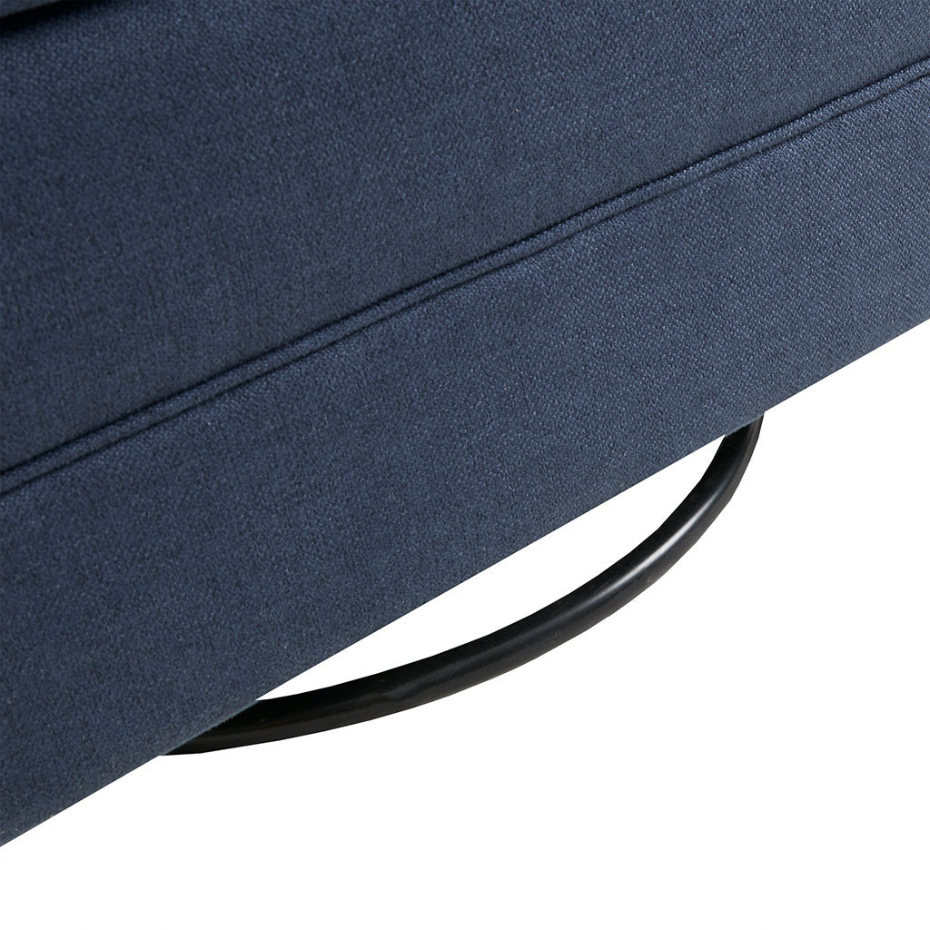 Mathis Swivel Glider Chair Blue Solid Wood