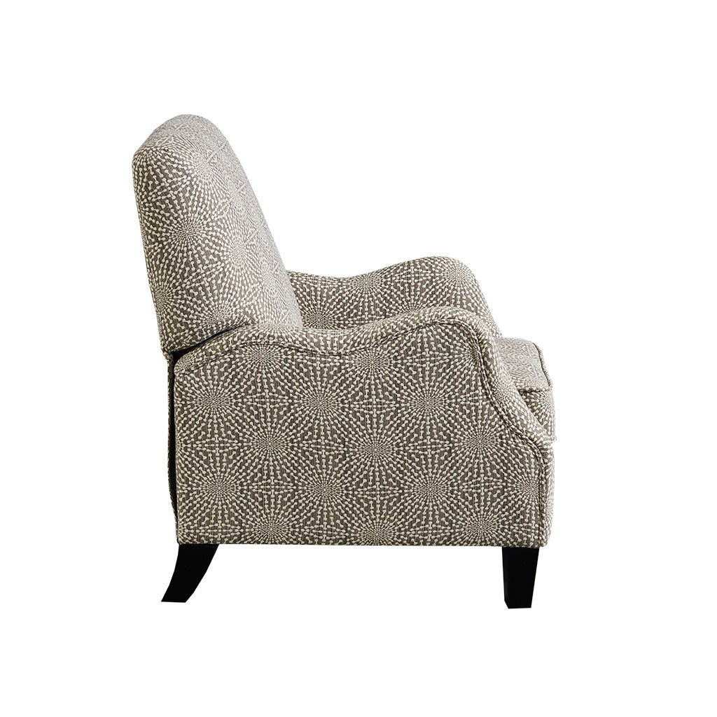 Push Back Recliner Beige Multi Polyester