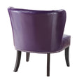 Armless Accent Chair Purple Polyester
