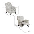 Kirby Push Back Recliner Grey Solid Wood