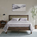 Queen Bed Brown Bronze Wood