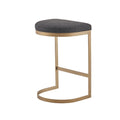 Counter Stool Charcoal Antique Gold Polyester