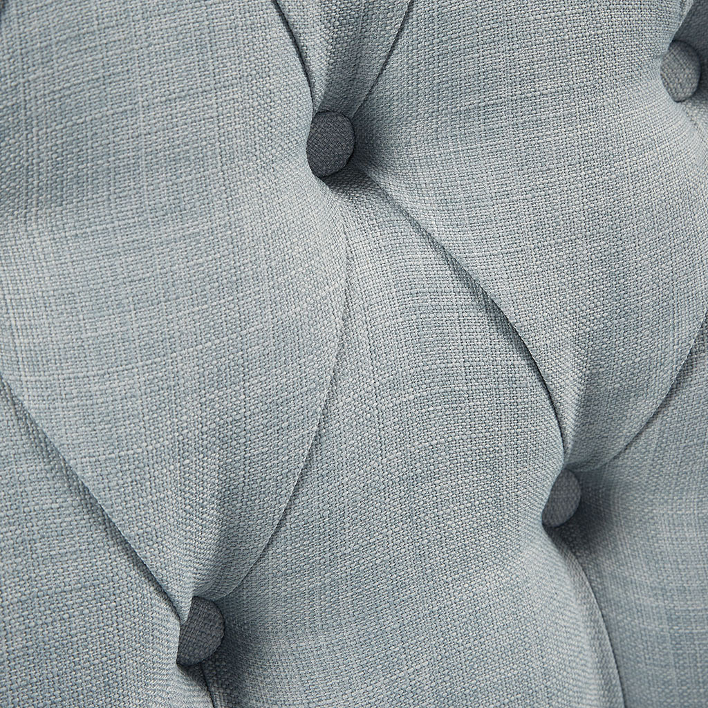 Button Tufted Accent Chair Dusty Blue Polyester