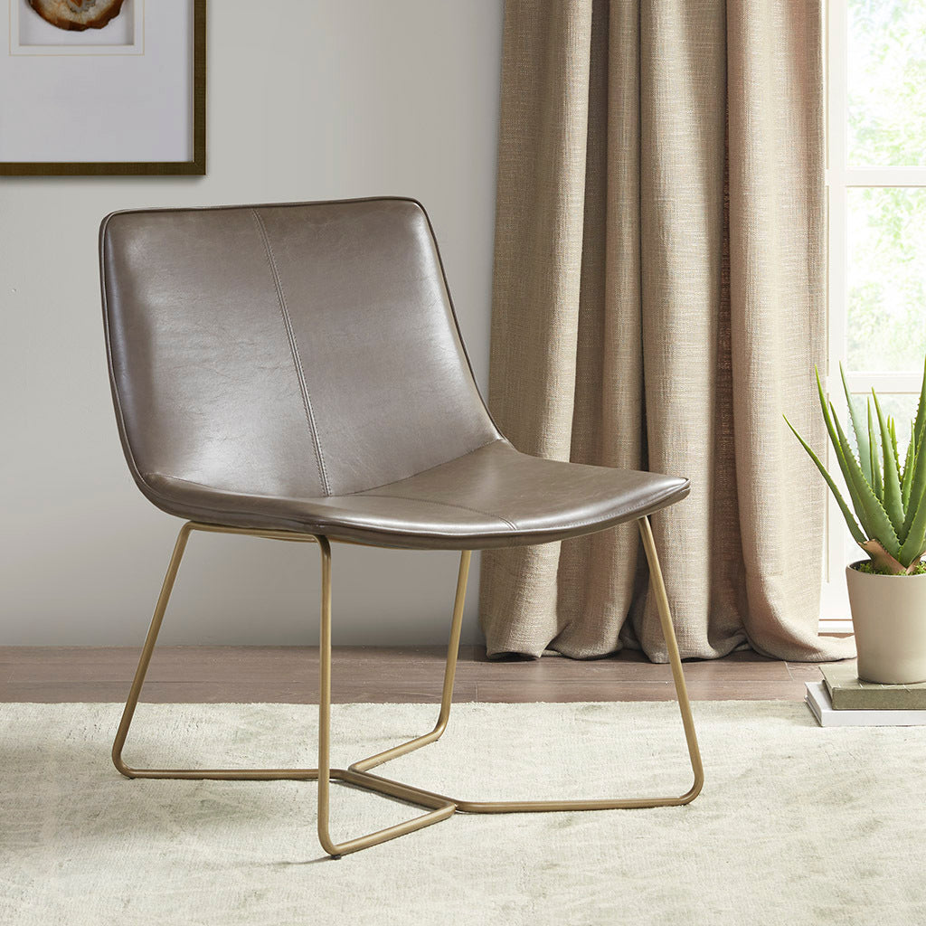Fallon Accent Chair Brown Gold Polyester