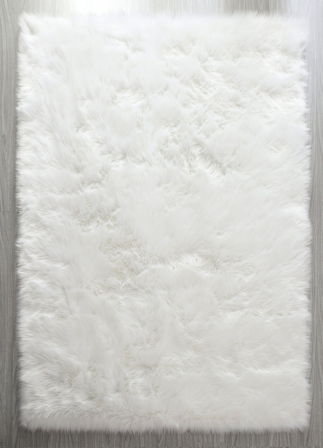 "Cozy Collection" Ultra Soft Fluffy Faux Fur Sheepskin Area Rug White Polyester