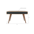 3 Drawer Writing Desk Pecan Blue Wood