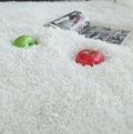 Long Pile Hand Tufted Shag Area Rug In Snow White White Polyester