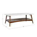 Coffee Table Off White Pecan Wood