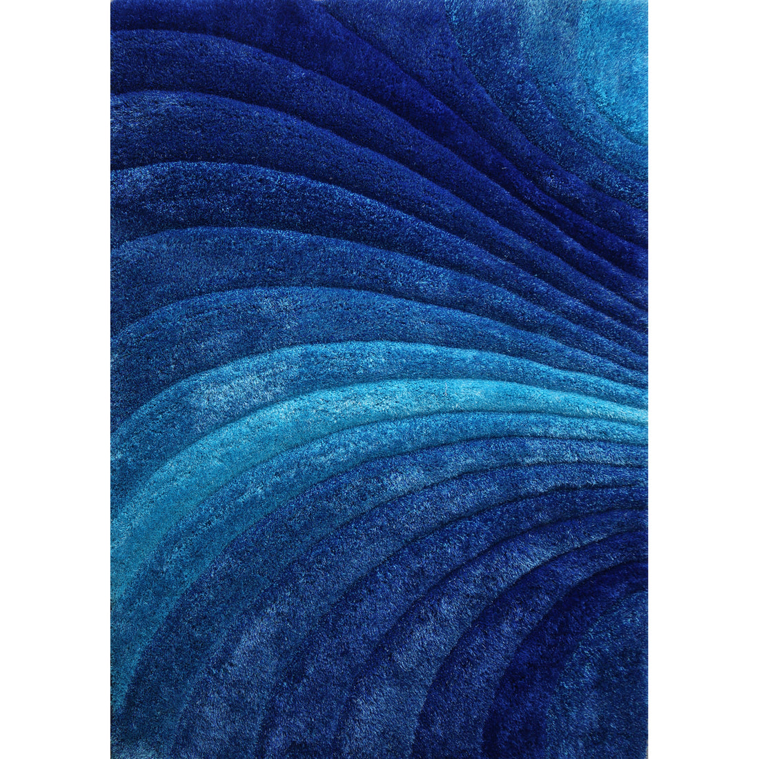 "3D Shaggy" Hand Tufted Area Rug Blue Polyester