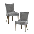 Dining Side Chair Set Of 2 Dark Gray Polyester