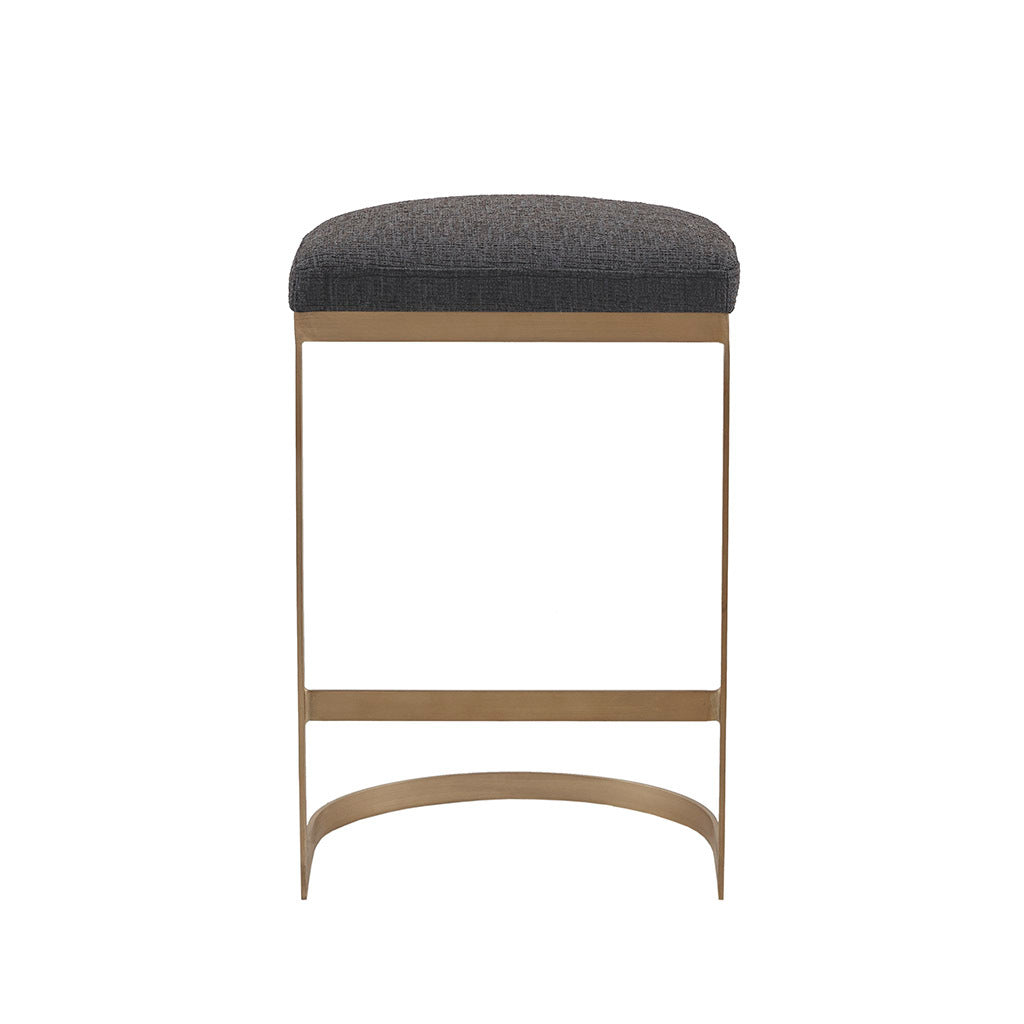 Counter Stool Charcoal Antique Gold Polyester