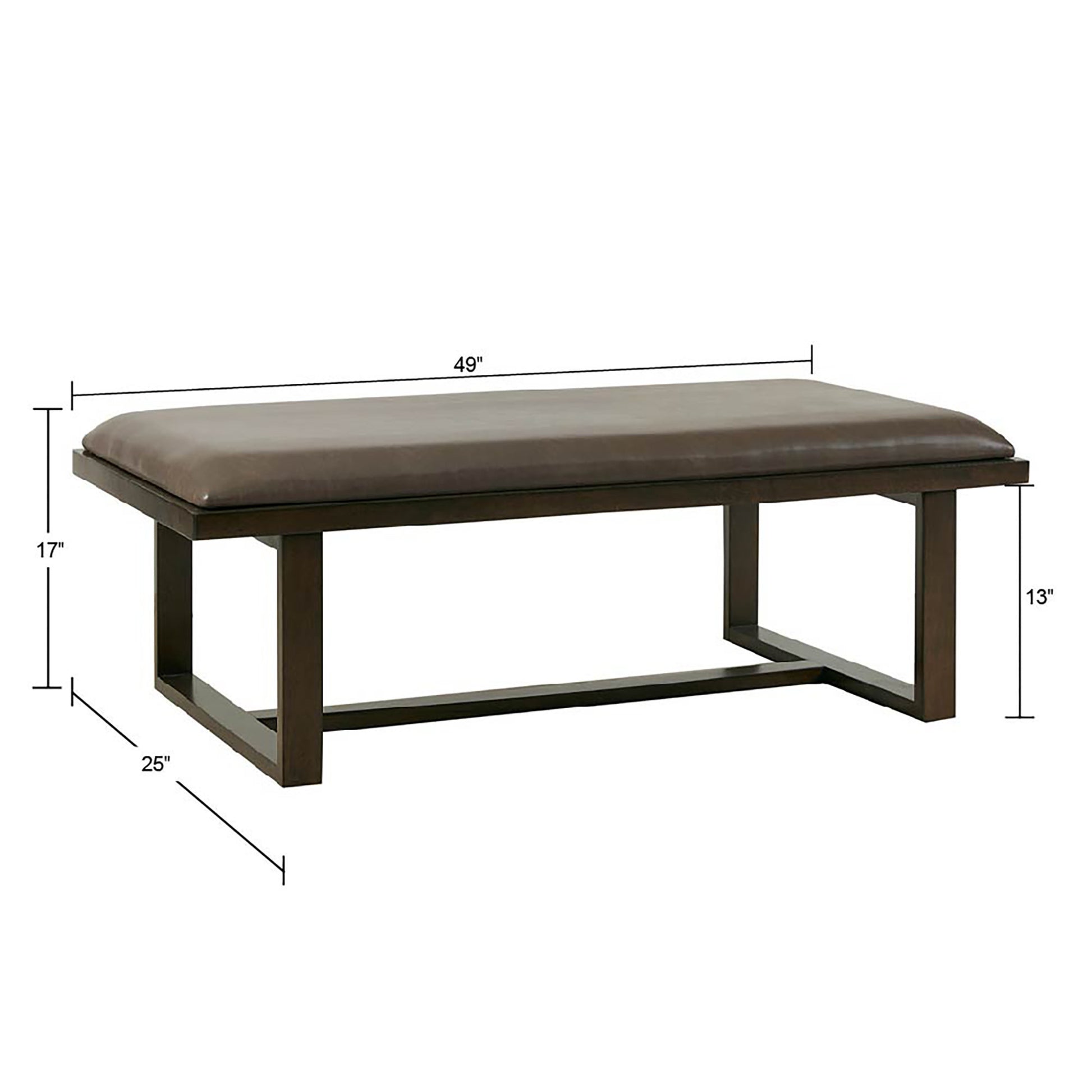 Tracey Ottoman Brown Wood
