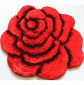 Flower Shape Hand Tufted 2 Inch Thick Shag Rug 36 In Diameter Red Polyester