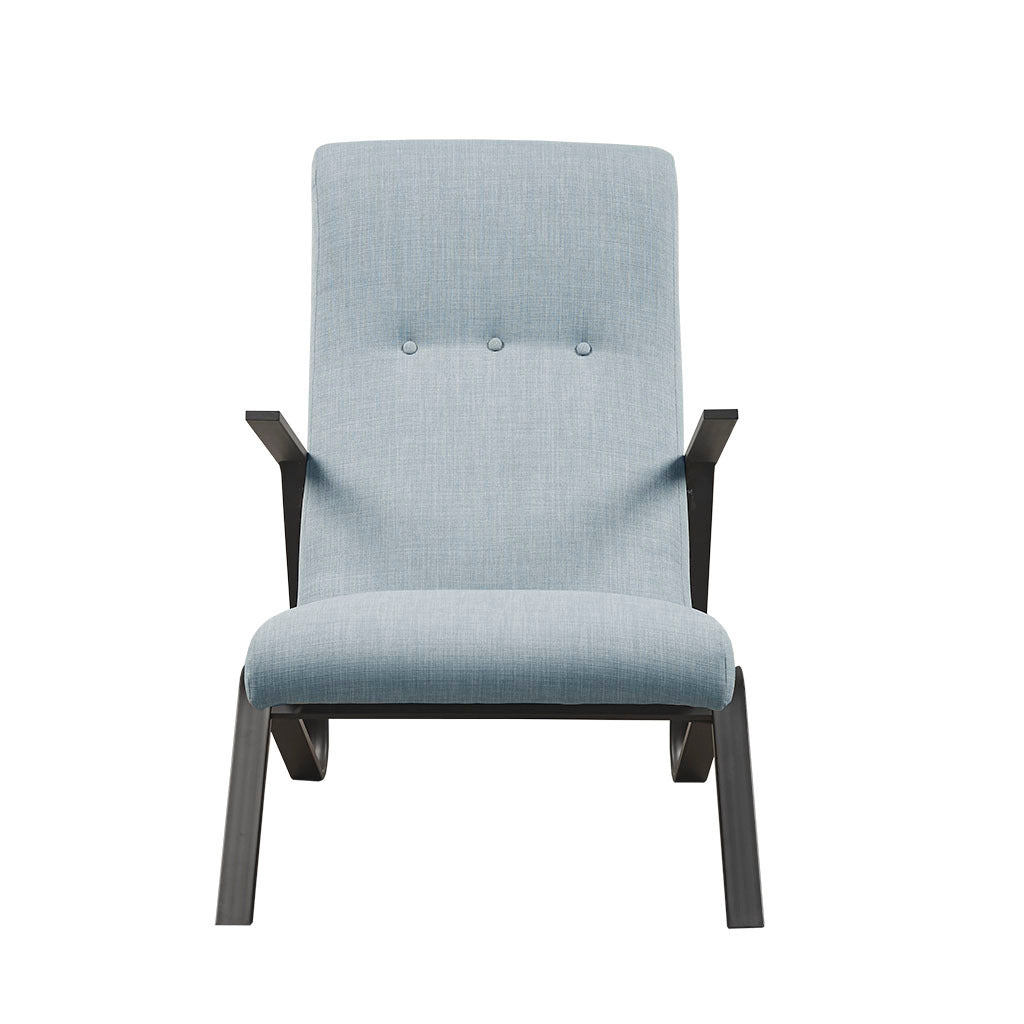 Manhattan Accent Chair Light Blue Wood Metal