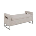 Soft Close Storage Bench Grey Polyester