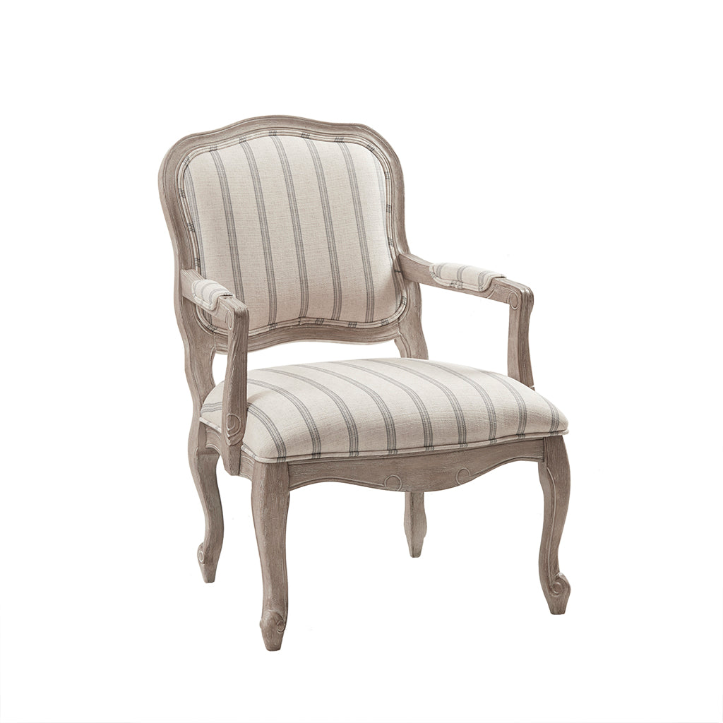 Camel Back Exposed Wood Chair Natural Polyester