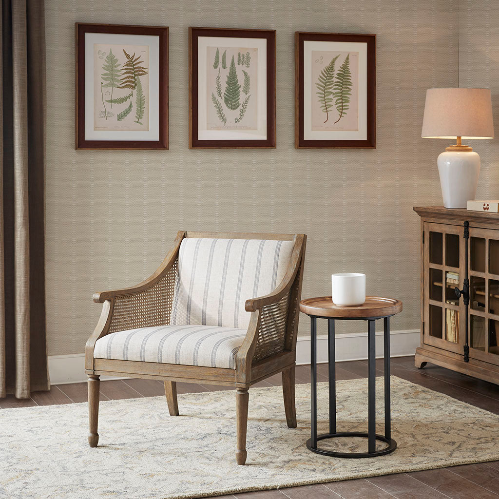 Accent Armchair Beige Polyester