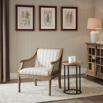 Accent Armchair Beige Polyester