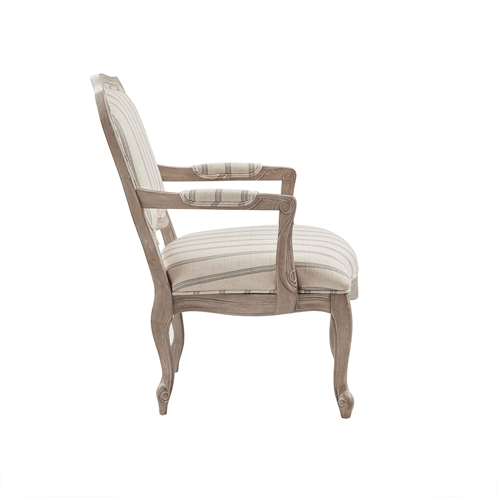 Camel Back Exposed Wood Chair Natural Polyester