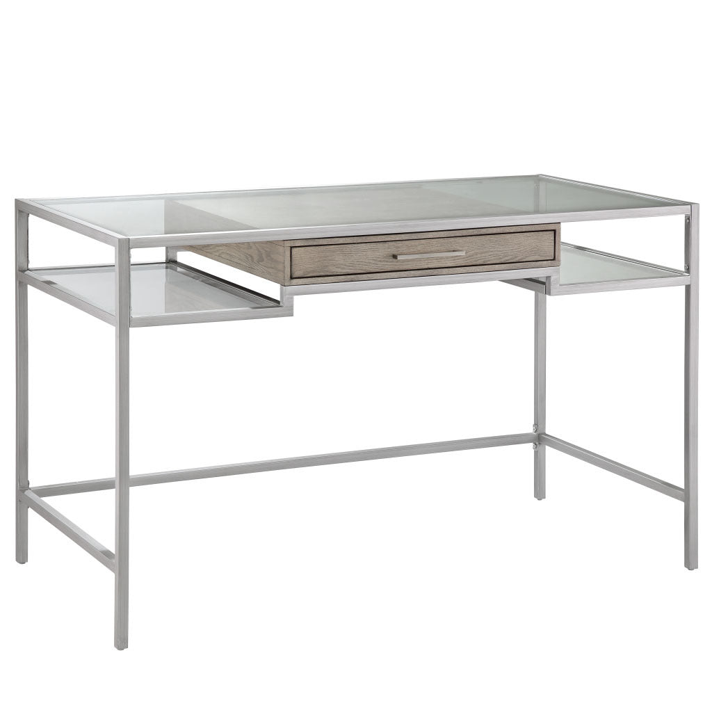 Adela Writing Desk Antique Silver Wood