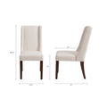 Brody Wing Dining Chair Set Of 2 Cream Polyester