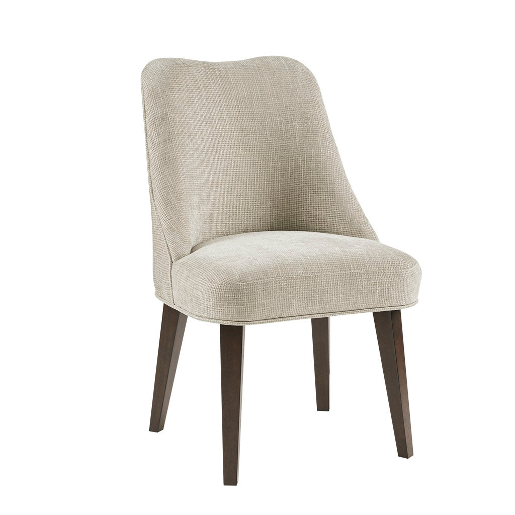 Dining Chair Set Of 2 Beige Polyester