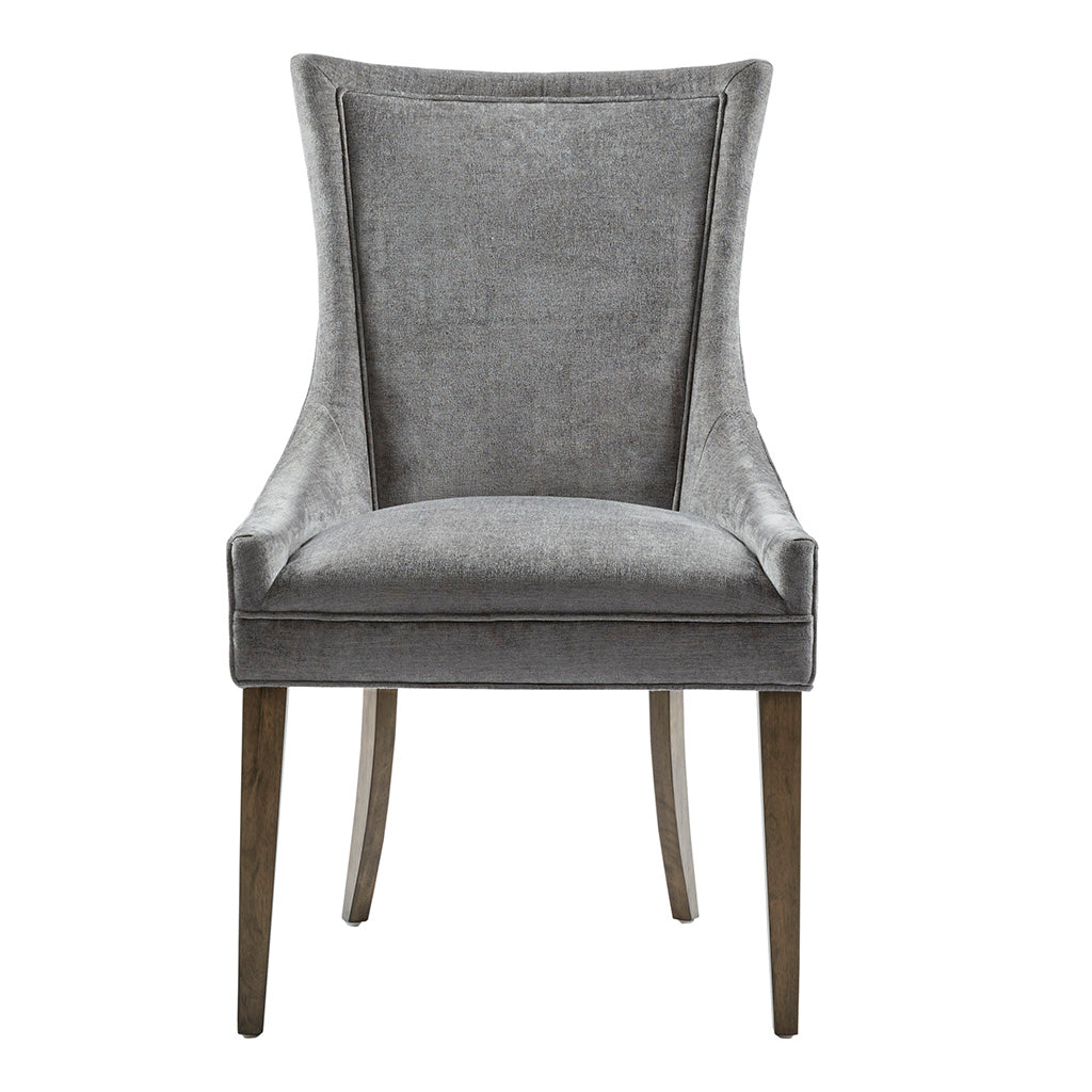 Dining Side Chair Set Of 2 Dark Gray Polyester