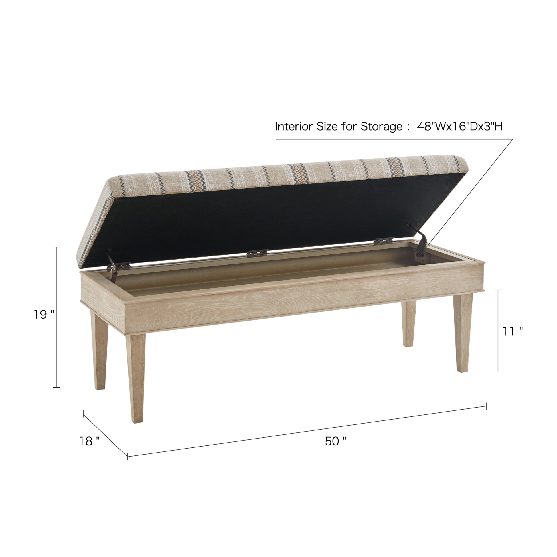 Soft Close Storage Bench Beige Multi Wood