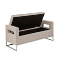 Soft Close Storage Bench Grey Polyester