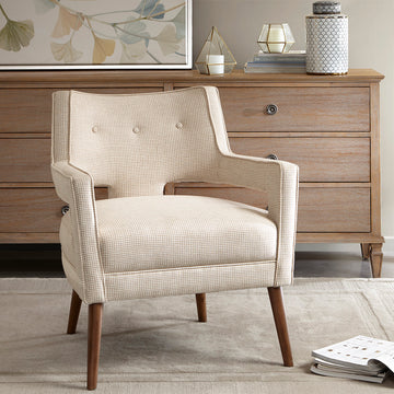 Accent Chair Cream Polyester