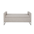 Soft Close Storage Bench Grey Polyester