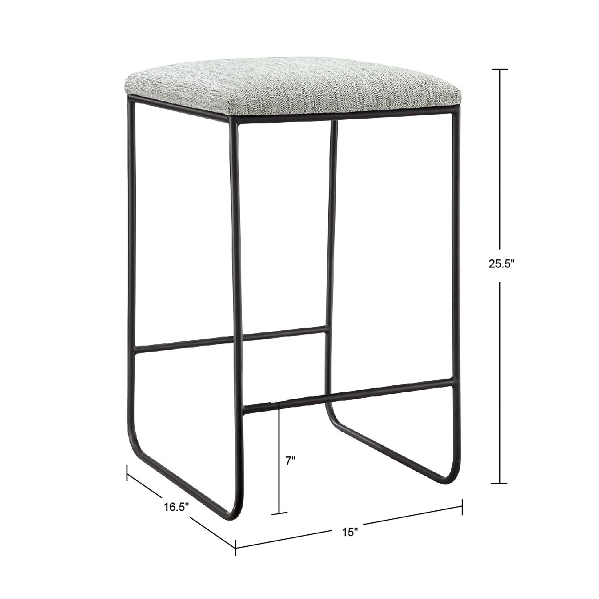 Hastings Counter Stool Grey Black Polyester