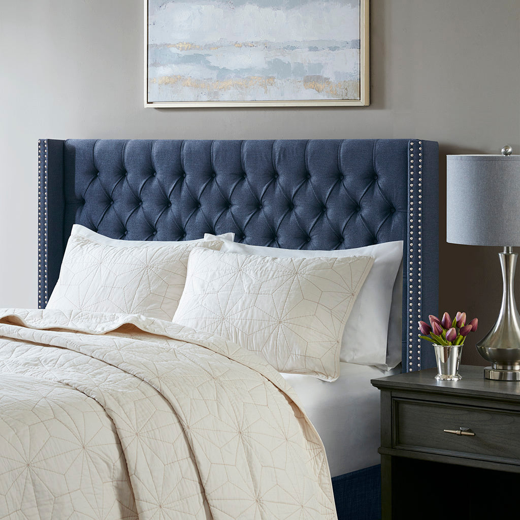 Upholstery Headboard Navy Polyester