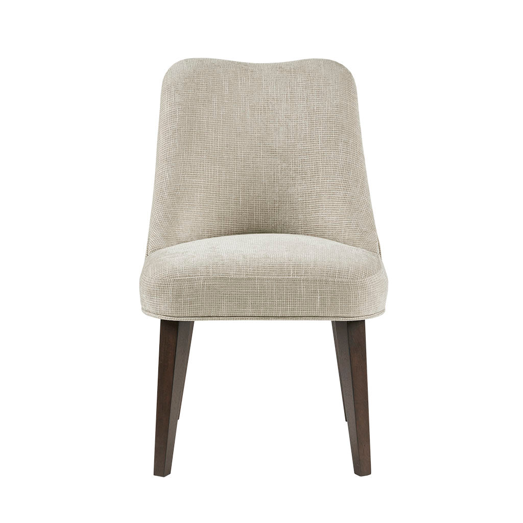 Dining Chair Set Of 2 Beige Polyester