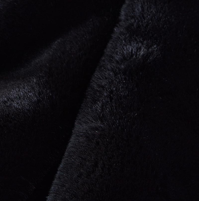 Cassilda Luxury Chinchilla Faux Fur Throw Blanket 50" X 60" Black Polyester