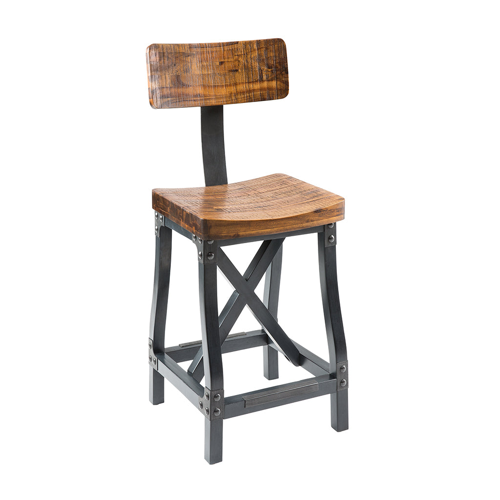 Only Supportbuyer Lancaster Barstool With Back Walnut Solid Wood