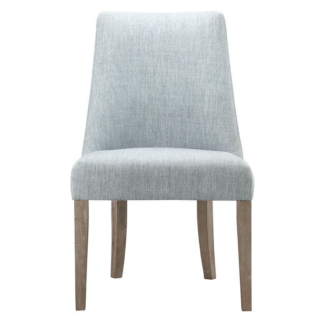 Upholstered Dining Chair Set Of 2 Light Blue Polyester