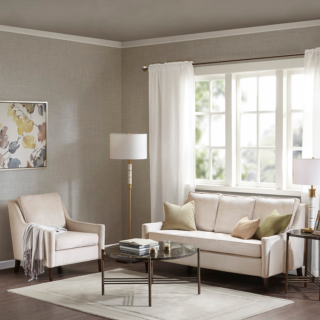 Windsor Lounge Beige Solid Wood