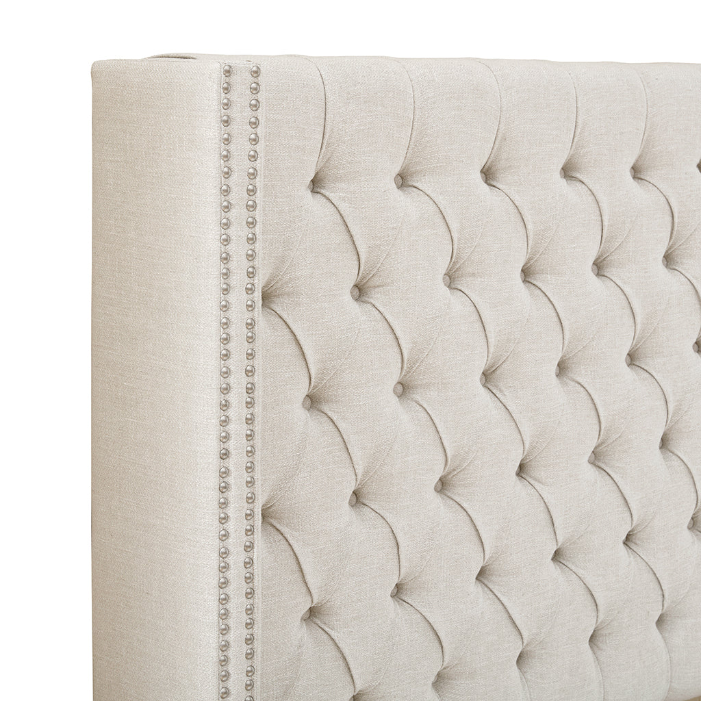 Upholstery Headboard Cream Polyester